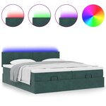 VidaXL Cadre de lit ottoman avec matelas vert foncé 180x200cm velours