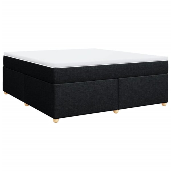 vidaXL Sommier à lattes de lit avec matelas Noir 180x200 cm Tissu