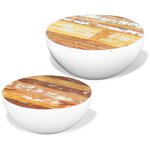 vidaXL Ensemble de 2 tables basses Forme de bol Bois de récupération