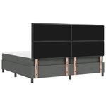 vidaXL Lit à ressorts avec matelas Gris foncé 200 x 200 cm tissu