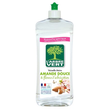L'Arbre Vert L’Arbre Vert Vaisselle & Mains Hypoallergénique à l’Amande Douce & Fleurs d’Abricotier 750ml (lot de 6)