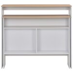 vidaXL Table de bar avec 2 dessus de table Blanc et chêne 130x40x120cm