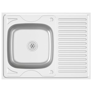 vidaXL Jeu d'évier de cuisine et égouttoir argenté 800x600x155 mm inox