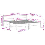 vidaXL Cadre de lit sans matelas blanc 180x200 cm bois massif de pin