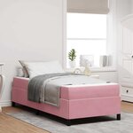 vidaXL Cadre de lit avec matelas Rose et blanc 90 x 200 cm Velours