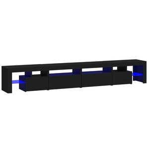 vidaXL Meuble TV avec lumières LED Noir 260x36 5x40 cm