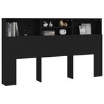 vidaXL Armoire de tête de lit Noir 180x19x103 5 cm