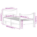 vidaXL Cadre de lit sans matelas 90x200 cm bois de pin massif
