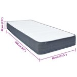 vidaXL Matelas de sommier à lattes 160x80x20 cm mi-doux tissu