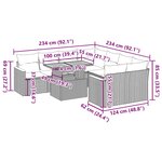 vidaXL Salon de jardin avec coussins 9 Pièces gris résine tressée acacia