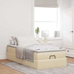 vidaXL Cadre de lit ottoman avec matelas crème 100x200cm tissu