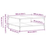vidaXL Table basse noir 100x100x40 cm bois d'ingénierie