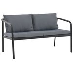 vidaXL Canapé de jardin à 2 places avec coussins Gris Aluminium
