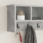 vidaXL Porte-manteau mural avec étagère Gris béton 75 x 16 x 26 cm