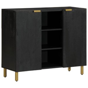 vidaXL Buffet noir 90x33x75 cm bois d'ingénierie