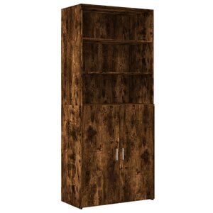vidaXL Buffet haut chêne fumé 80x42 5x185 cm bois d'ingénierie