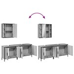 vidaXL Ensemble d'armoires de salle de bain 3 Pièces sonoma gris