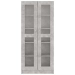vidaXL Armoire à vitrine Gris béton 82 5x30 5x185 5 cm Bois ingénierie