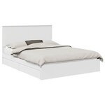 vidaXL Lit de Rangement Blanc 150 x 200 cm Bois d'ingénierie