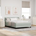 Lit Box Spring vidaXL avec Matelas Gris clair 160x200 cm Velours
