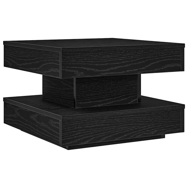 vidaXL Table basse rotative à 360 degrés noir 50x50x34 5 cm