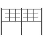 vidaXL Tête de lit métal noir 140 cm