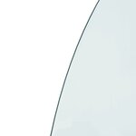 vidaXL Plaque de verre de cheminée Demi-rond 800x600 mm