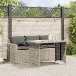 vidaXL Ensemble à manger de jardin et coussins 2 Pièces gris clair rotin