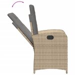 vidaXL Ensemble à manger de jardin coussins 5 Pièces mélange beige rotin