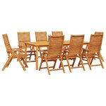 vidaXL Ensemble de salle à manger pour jardin 9 Pièces Marron