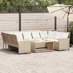 vidaXL Canapé de jardin avec coussins beige résine tressée
