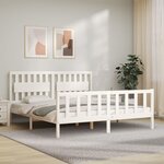 vidaXL Cadre de lit sans matelas blanc bois massif de pin