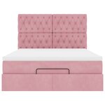 vidaXL Cadre de lit ottoman avec matelas rose 140x190 cm velours