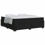 vidaXL Cadre de lit avec matelas Noir 200 x 200 cm tissu
