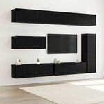 vidaXL Ensemble meuble TV 7 Pièces Chêne noir 30.5 x 30 x 110 cm