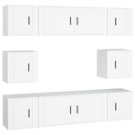 vidaXL Ensemble de meubles TV 8 Pièces Blanc Bois d'ingénierie