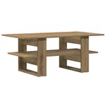 vidaXL Table basse chêne artisanal 102x55x42 cm bois d'ingénierie