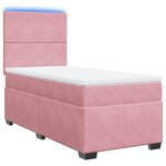 vidaXL Sommier à lattes de lit avec matelas Rose 100x200 cm Velours