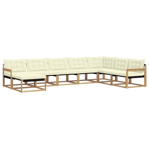 vidaXL Ensemble de canapés d'extérieur 8 pc Blanc et crème