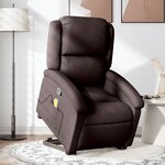 vidaXL Fauteuil inclinable de massage Marron foncé Tissu