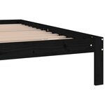 vidaXL Cadre de lit Noir Bois de pin massif 200x200 cm