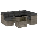 vidaXL Salon de jardin 8 Pièces avec coussins gris résine tressée