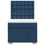 vidaXL Sommier à lattes de lit avec matelas Bleu 90x200 cm Tissu