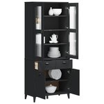 vidaXL Buffet VIKEN noir 80x40x190 cm bois massif de pin