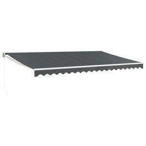 vidaXL Auvent rétractable anthracite 5x3 m tissu et aluminium