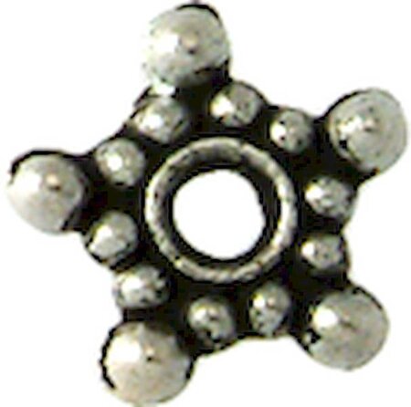 Perle rondelle métal Étoile Ø4mm Argenté (lot de 10)