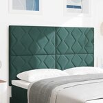 vidaXL Tête de Lit LED Geometric Manuel Vert foncé 144 cm Velours