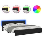 vidaXL Cadre de lit Chêne noir 180 x 200 cm Bois d'ingénierie