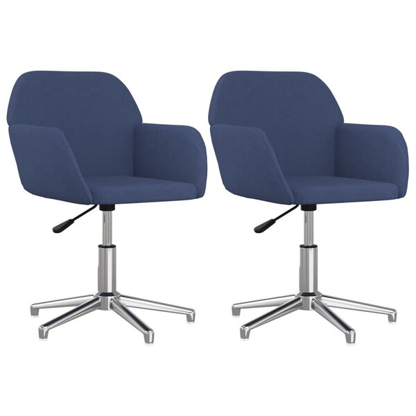 vidaXL Chaises pivotantes à manger lot de 2 bleu tissu