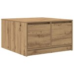 vidaXL Table basse avec tiroirs chêne artisanal 70 5x70x40 cm